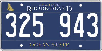 RI license plate 325943