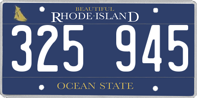 RI license plate 325945