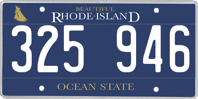 RI license plate 325946