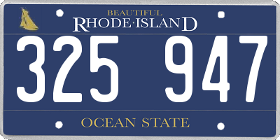 RI license plate 325947