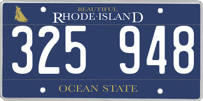 RI license plate 325948