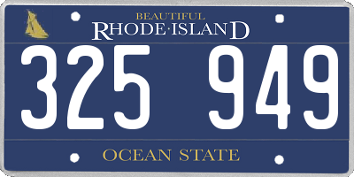 RI license plate 325949