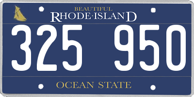 RI license plate 325950