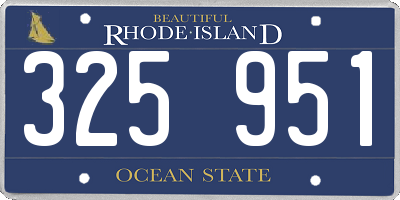 RI license plate 325951