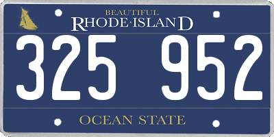 RI license plate 325952