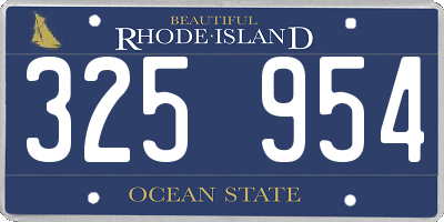 RI license plate 325954