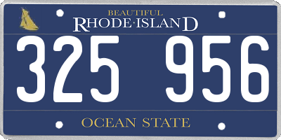RI license plate 325956