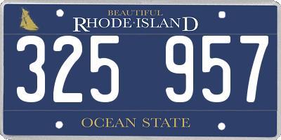 RI license plate 325957