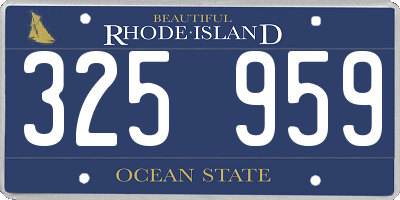RI license plate 325959