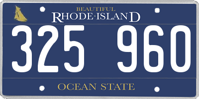 RI license plate 325960