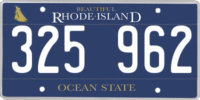 RI license plate 325962