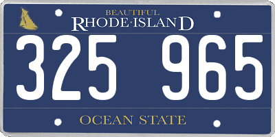 RI license plate 325965