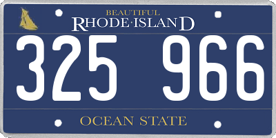 RI license plate 325966
