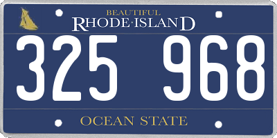 RI license plate 325968