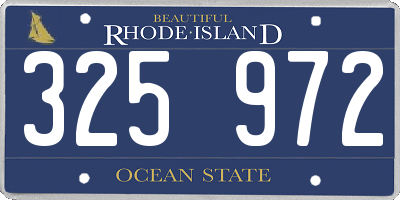 RI license plate 325972