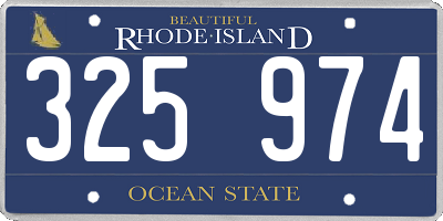 RI license plate 325974