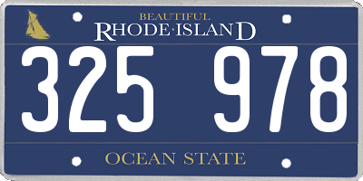 RI license plate 325978