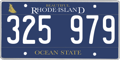 RI license plate 325979