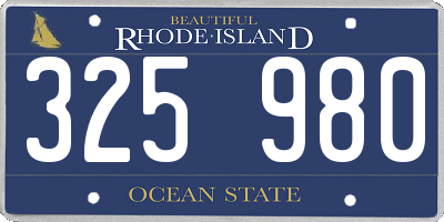 RI license plate 325980