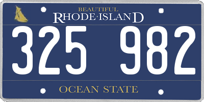 RI license plate 325982