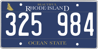 RI license plate 325984
