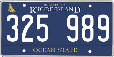 RI license plate 325989