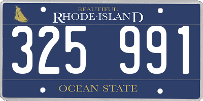 RI license plate 325991