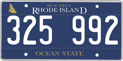 RI license plate 325992