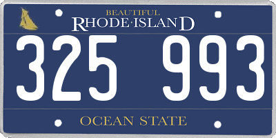 RI license plate 325993
