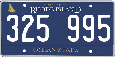 RI license plate 325995