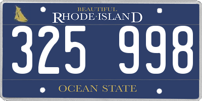 RI license plate 325998