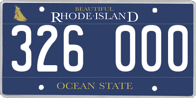 RI license plate 326000
