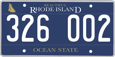 RI license plate 326002