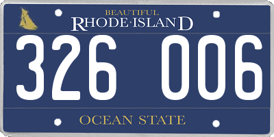 RI license plate 326006