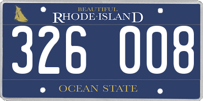 RI license plate 326008