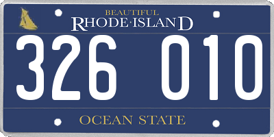 RI license plate 326010