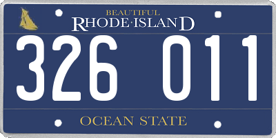 RI license plate 326011