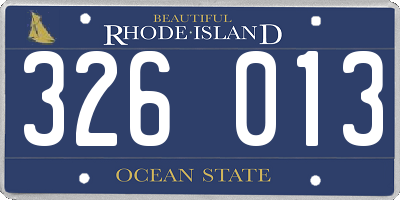 RI license plate 326013
