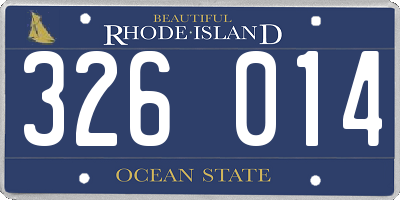 RI license plate 326014