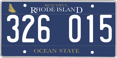 RI license plate 326015