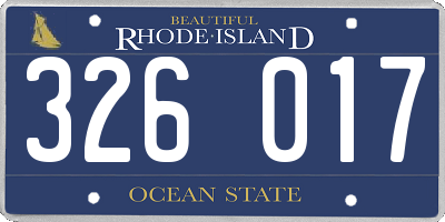 RI license plate 326017