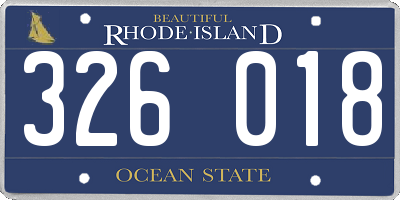 RI license plate 326018