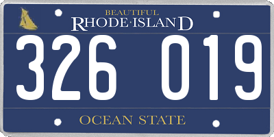 RI license plate 326019