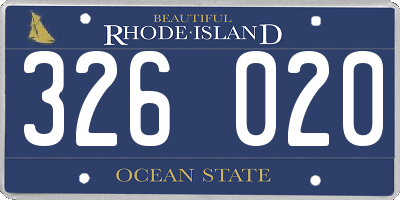 RI license plate 326020