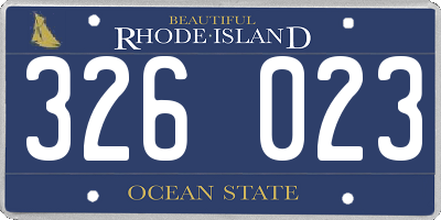 RI license plate 326023