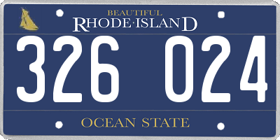 RI license plate 326024