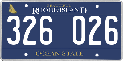 RI license plate 326026