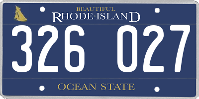 RI license plate 326027