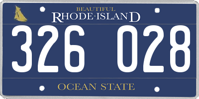 RI license plate 326028