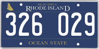 RI license plate 326029